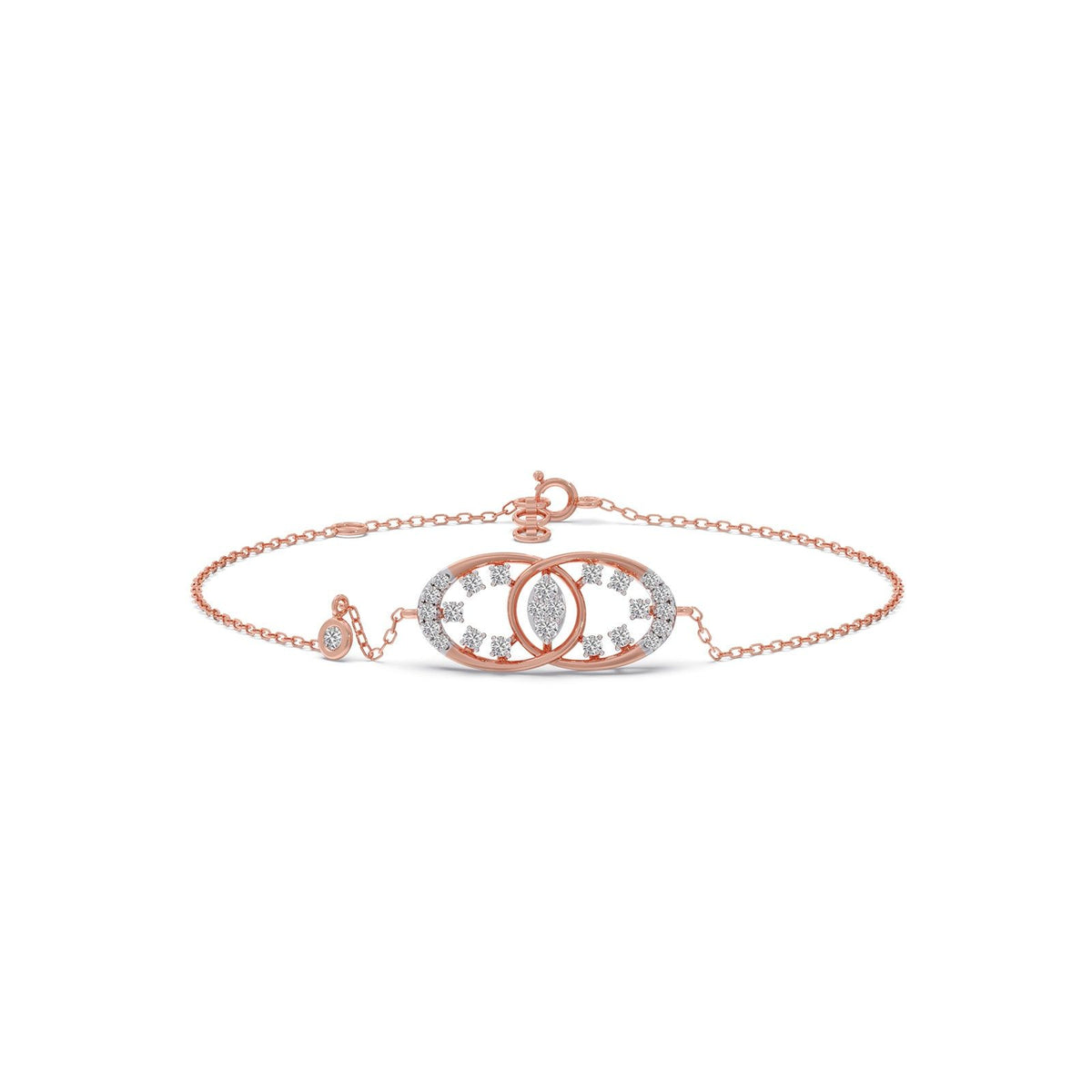Twin Ellipse Inter Looped Diamond Bracelet