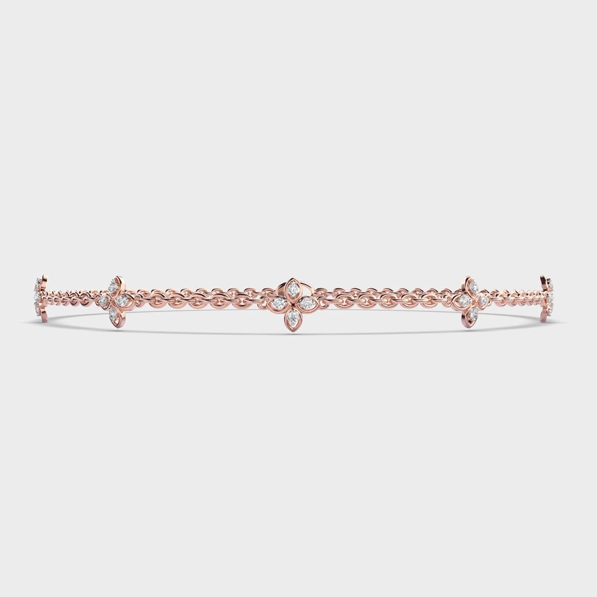 Soft Weave Flower Diamond Bracelet