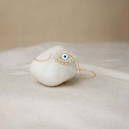 Evil Eye Delicate Diamond Chain Bracelet