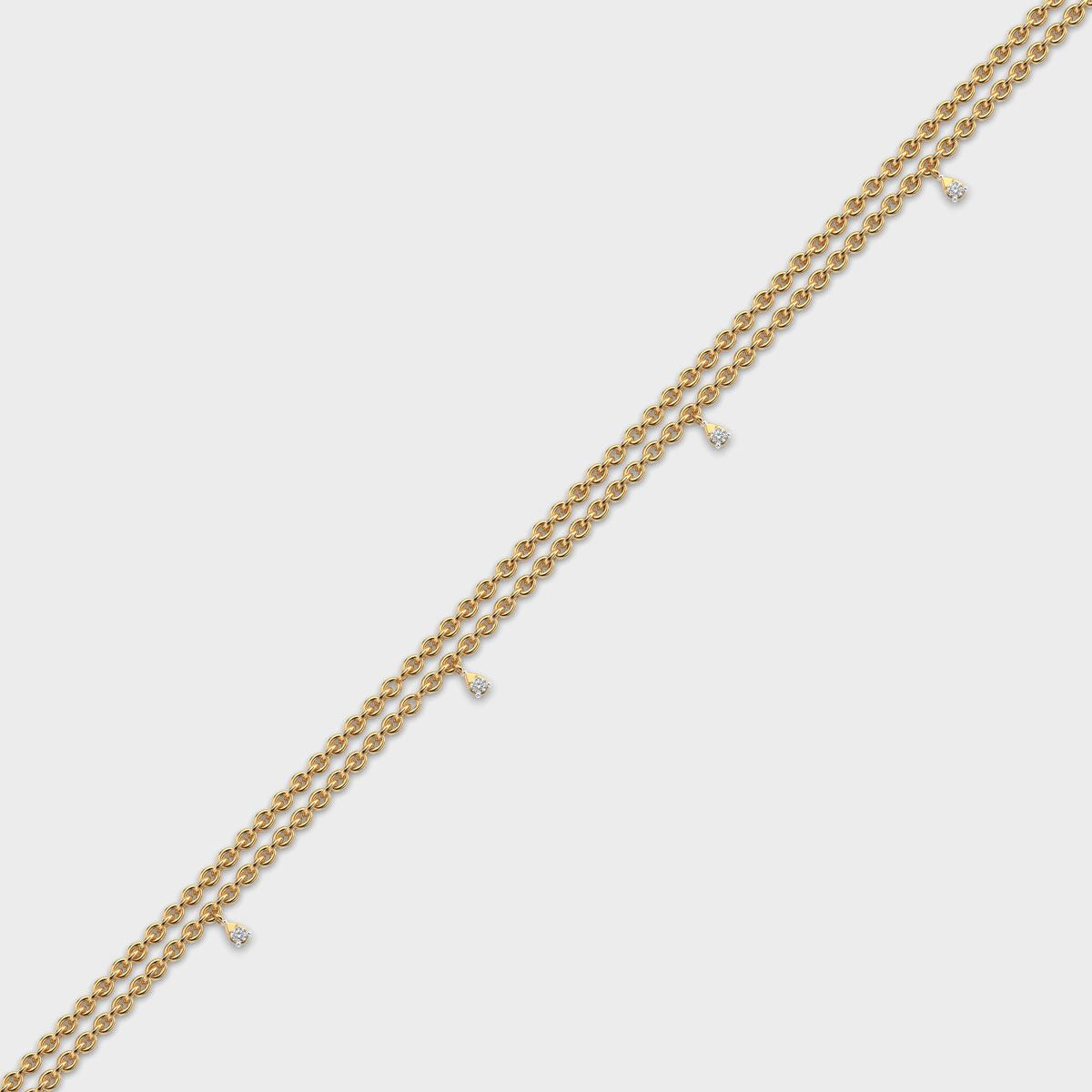 Triple Chain Bracelet with Diamonds