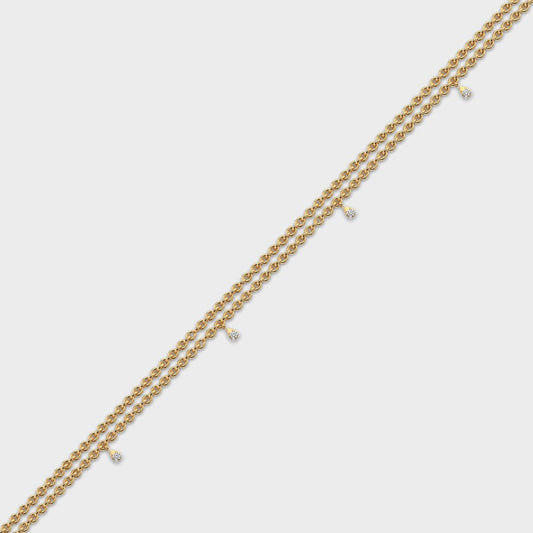 Triple Chain Bracelet with Diamonds