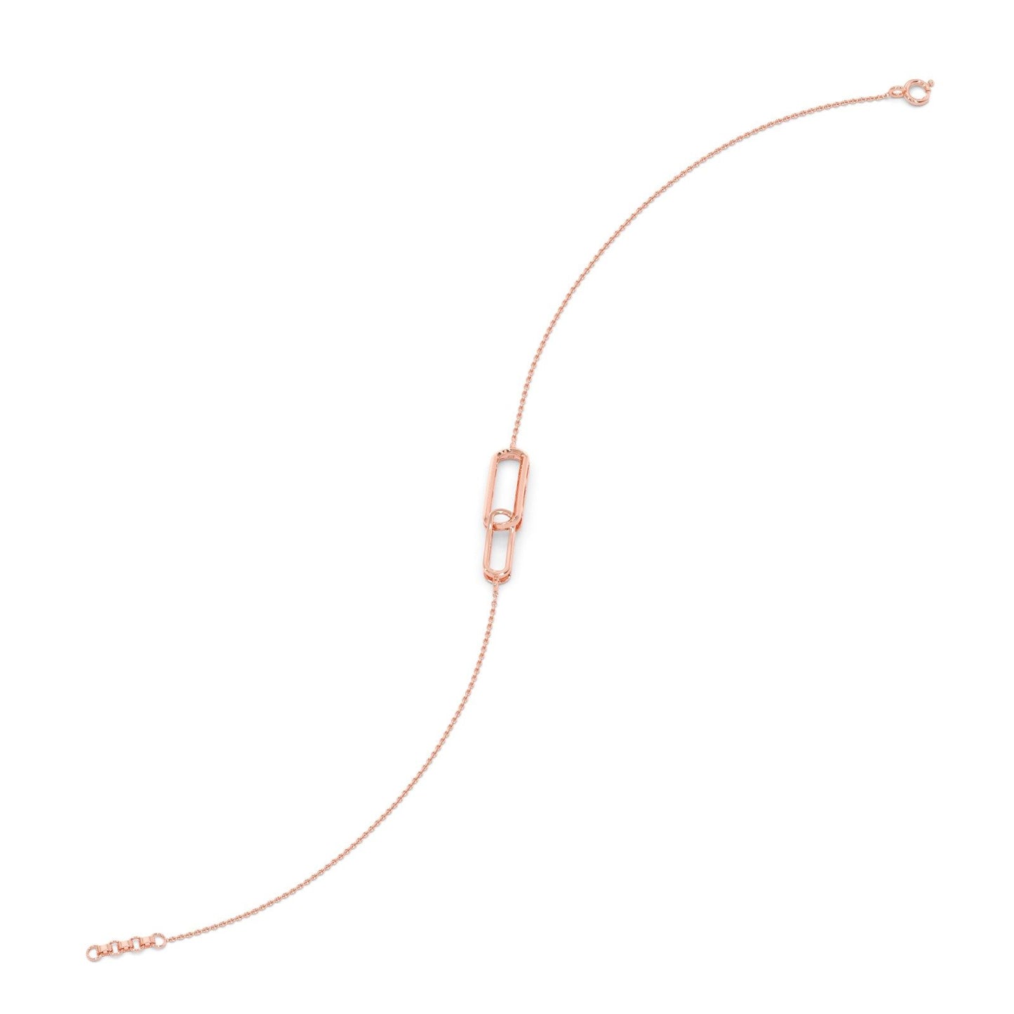 Dual Link Plain Gold Chain Bracelet