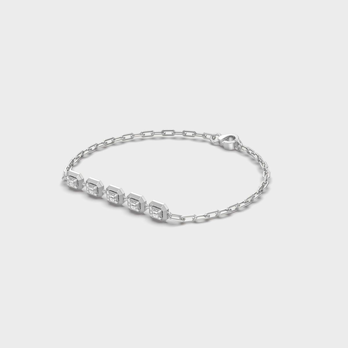 Octagon Bezel Emerald Diamond Bracelet