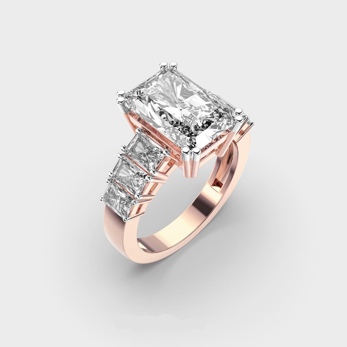 Manhattan Chic Radiant Cut Diamond Ring - View 8