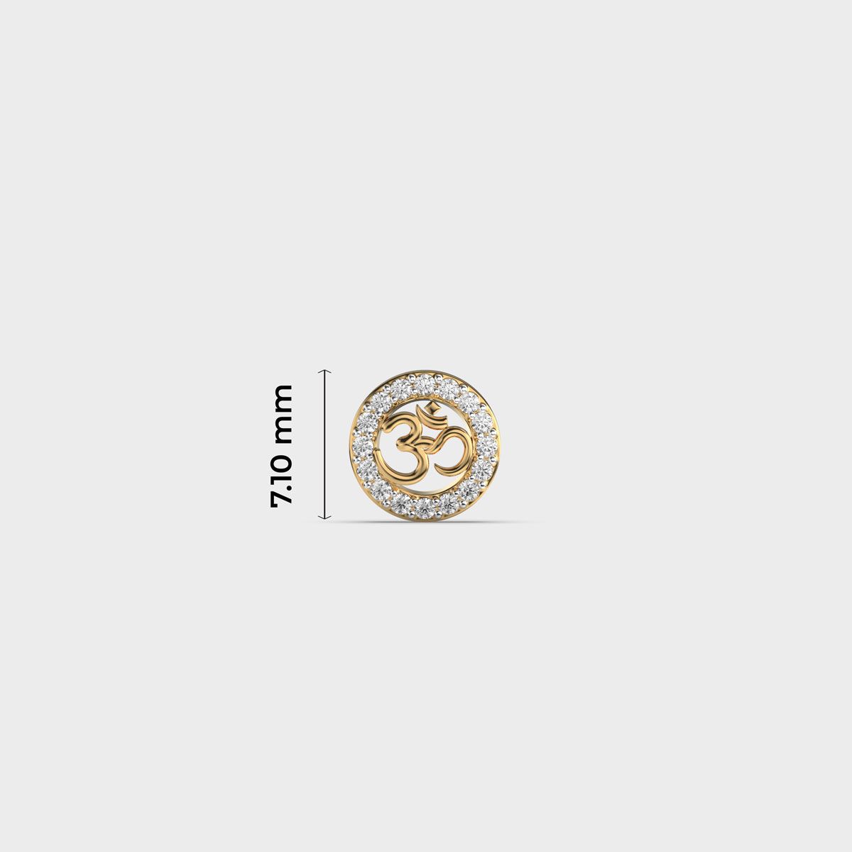 Amber Om Diamond Stud For Men