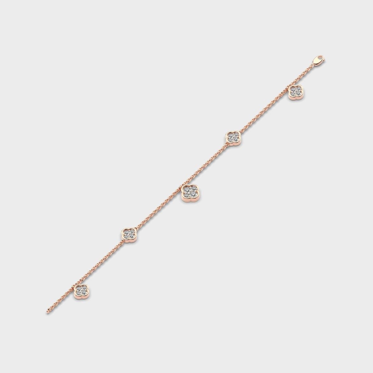Cubic Clover Diamond Bracelet