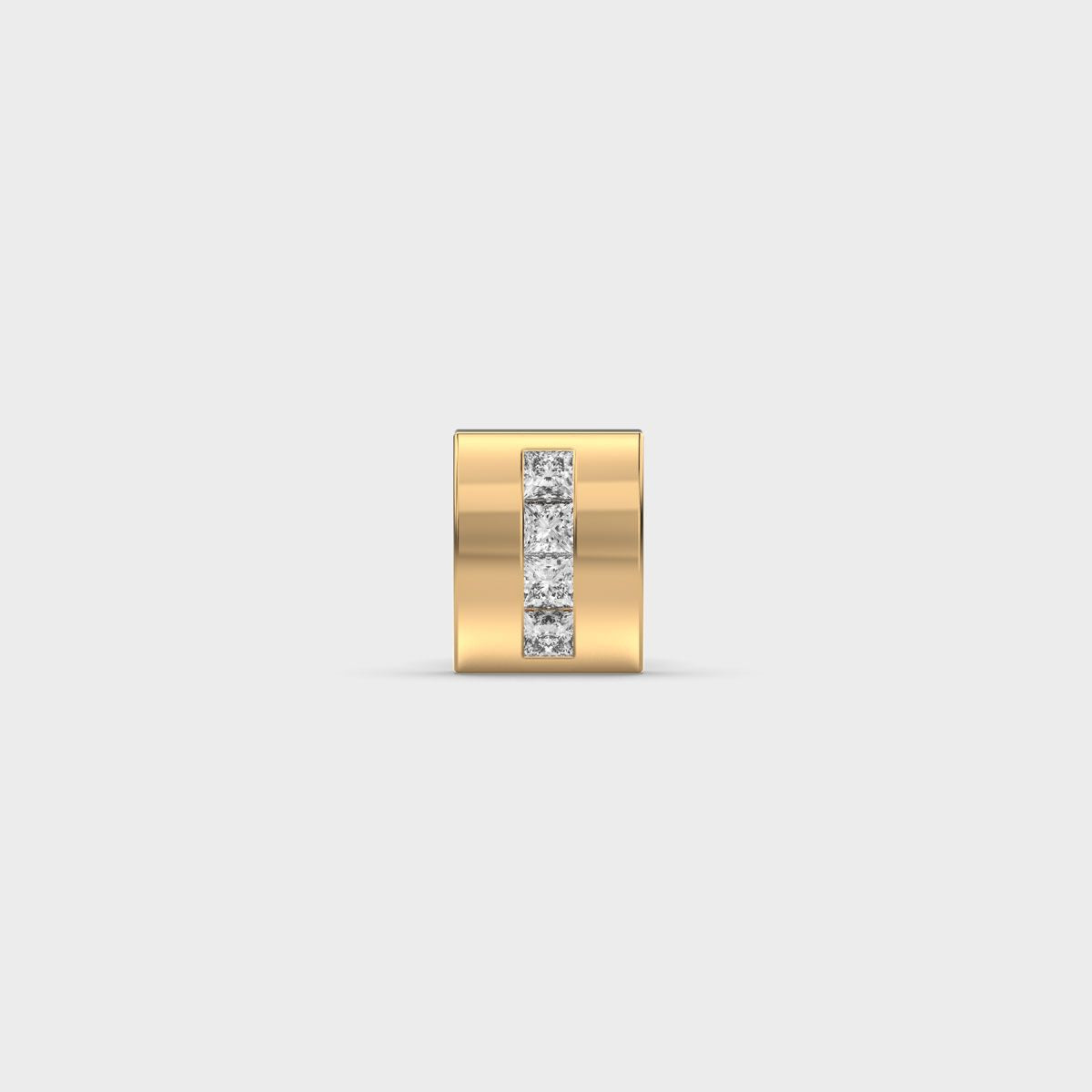 Diamond Drift Stud with Clustered Strip