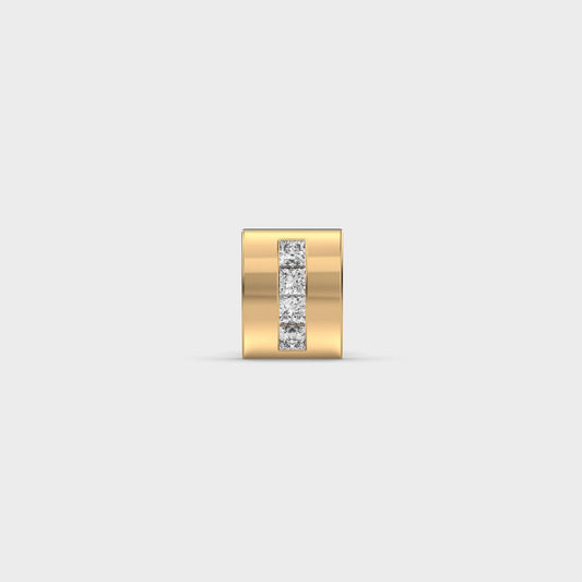 Diamond Drift Stud with Clustered Strip