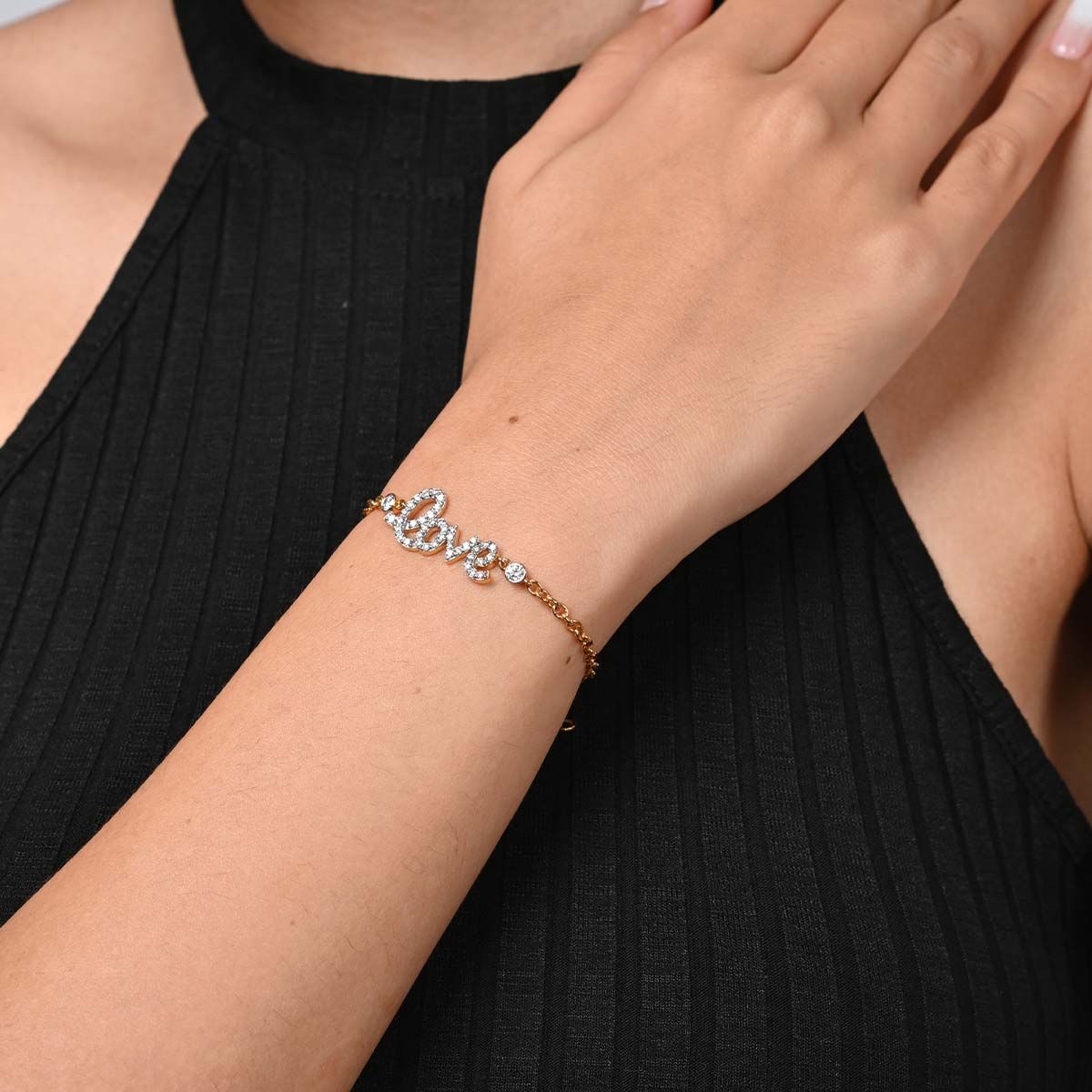 Dear Love Chain Bracelet with Diamonds