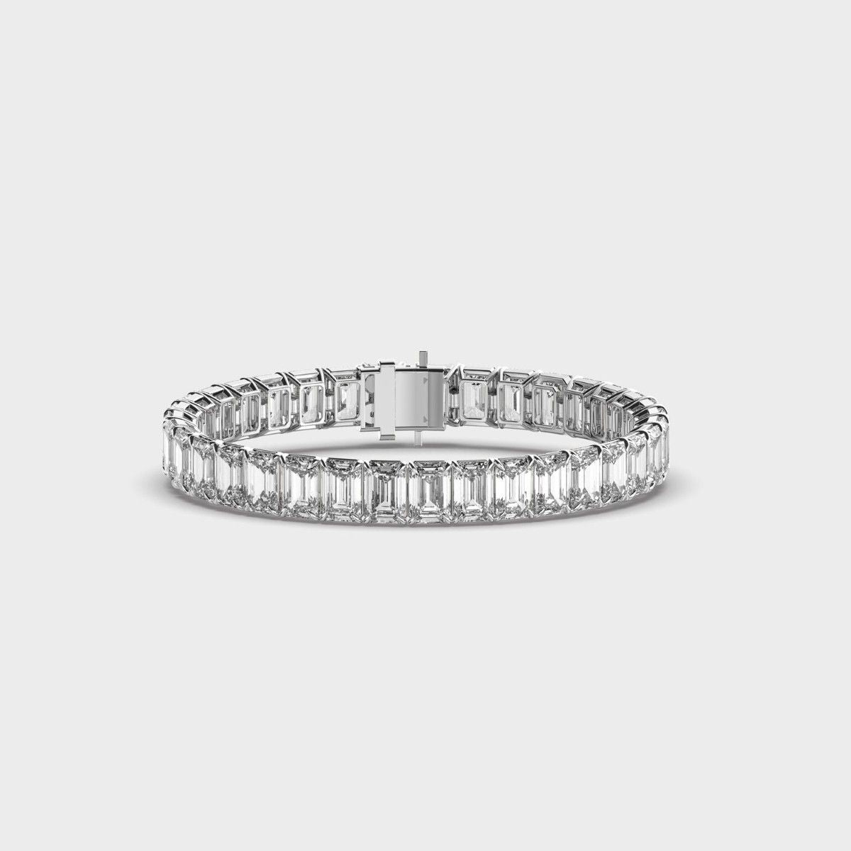 Art Deco Emerald Shaped Diamond Bracelet