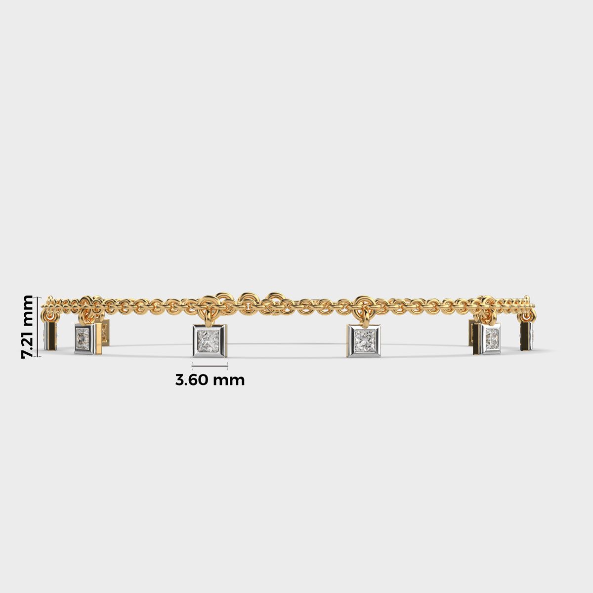 Delicate Poise Square Diamond Bracelet