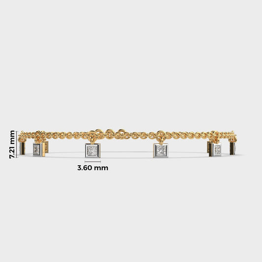 Delicate Poise Square Diamond Bracelet