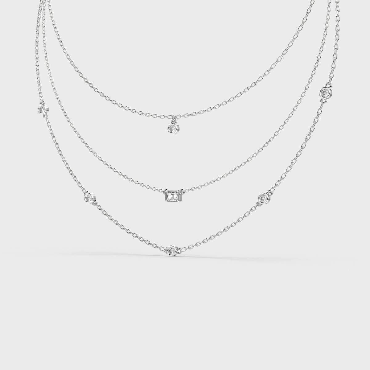 Three Layer Showcase Diamond Necklace