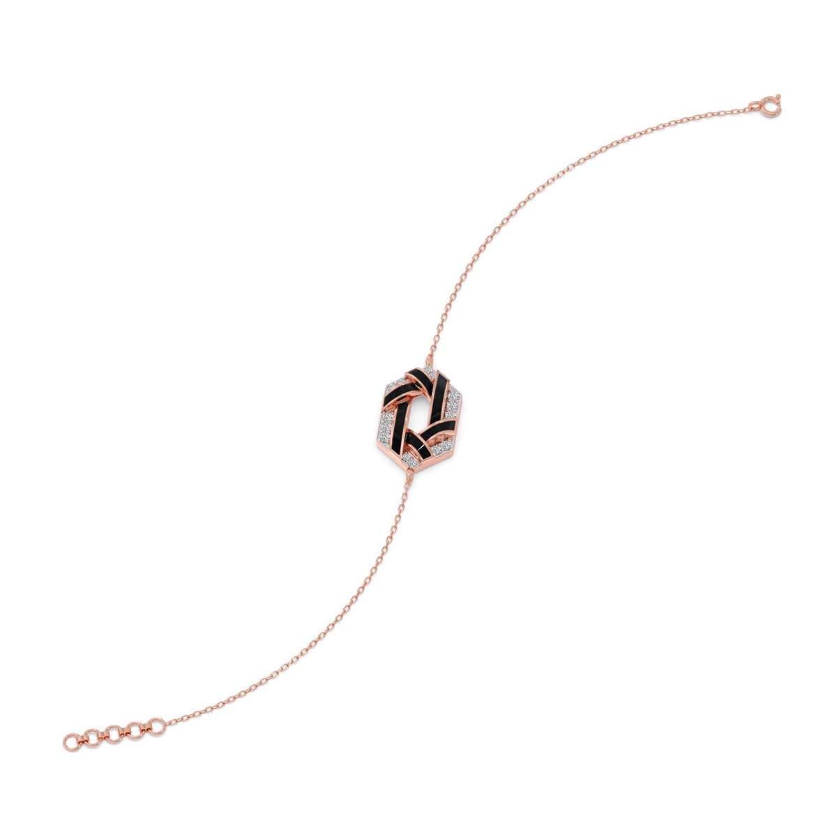 Hexora-enamel Stellar Diamond Chain Bracelet