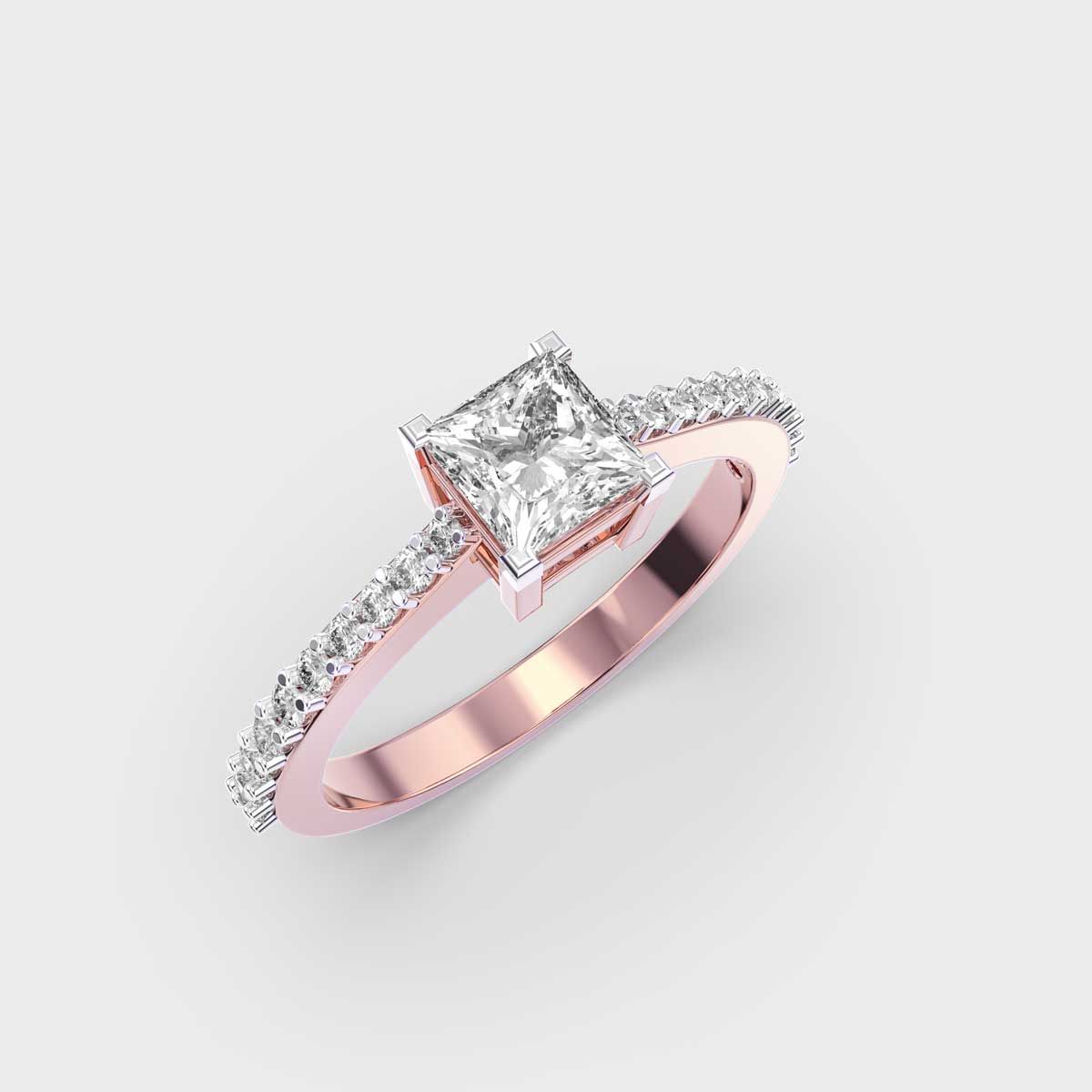 Princess Cut Diamond Pave Band Ring - View 9