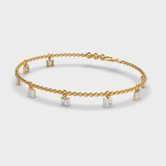 Delicate Poise Square Diamond Bracelet