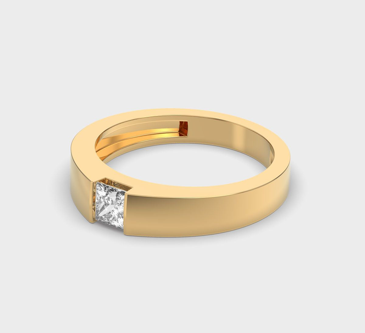 Embellished Princess Cut Diamond Band Ring - View 11