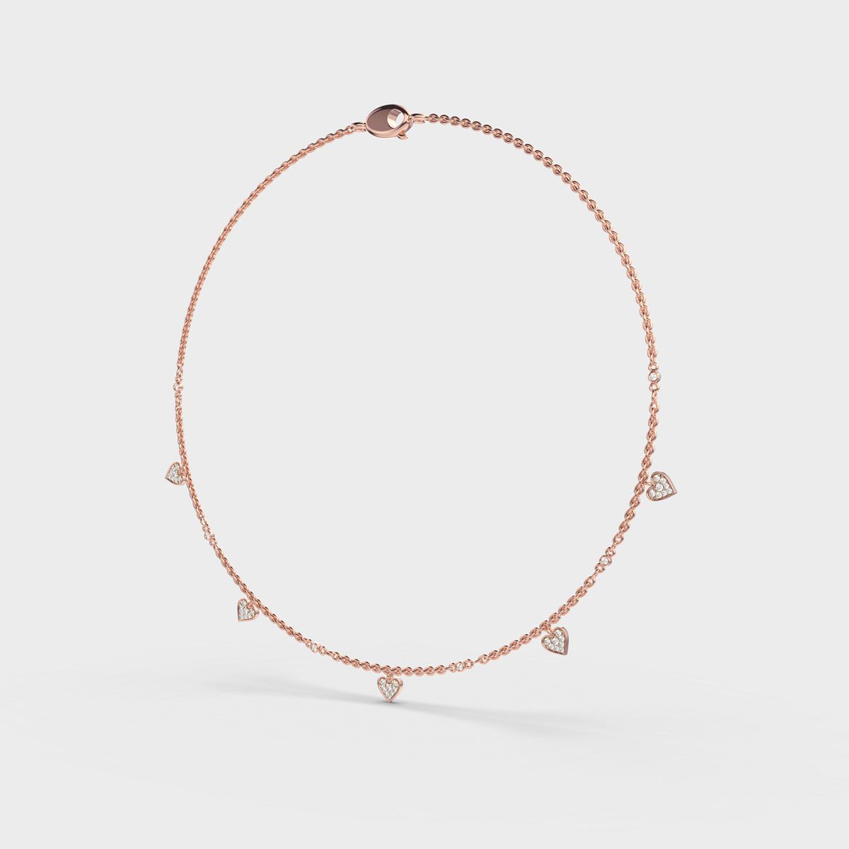 Dainty Hearts Charm Diamond Necklace
