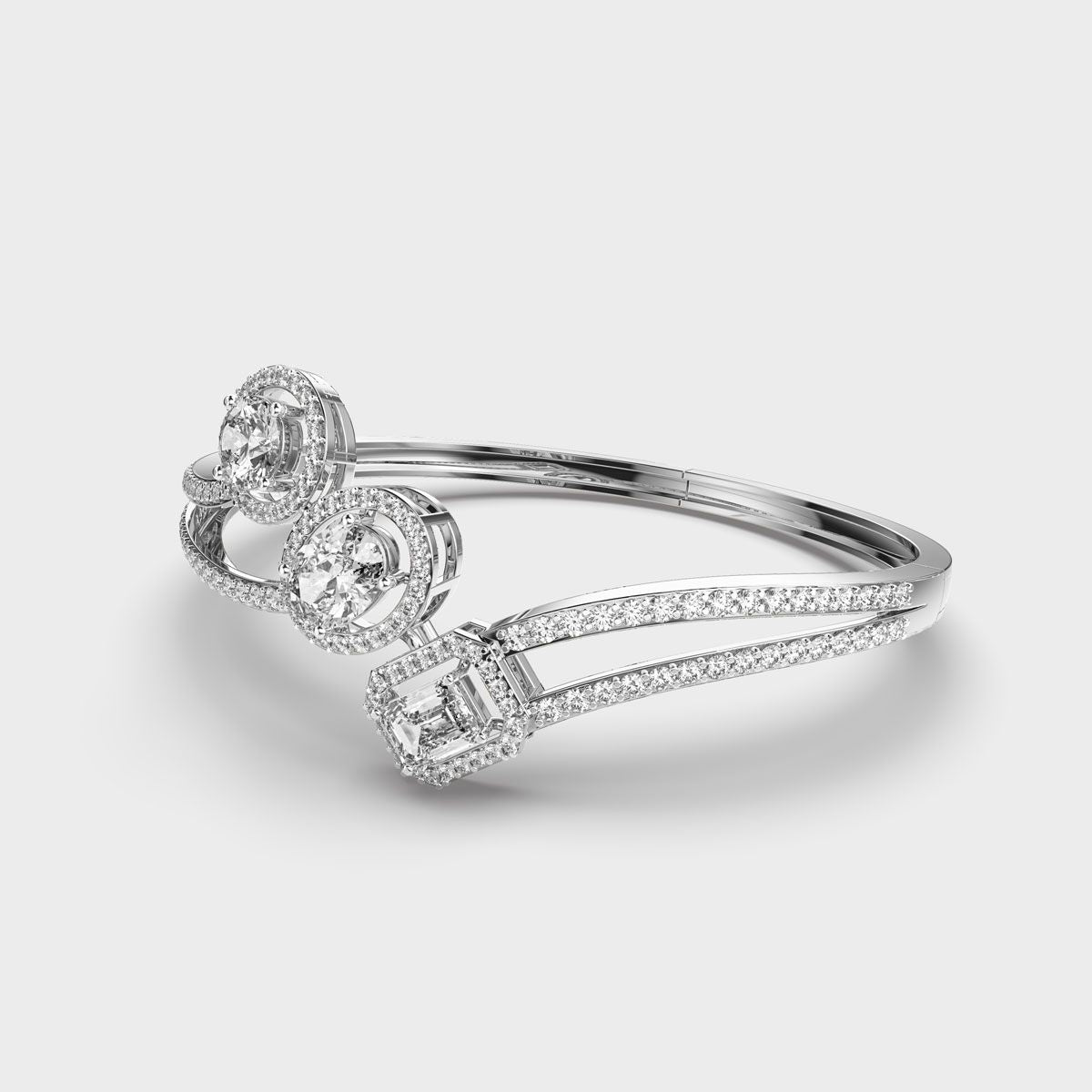 Three Pretty Curve Diamond Bracelet