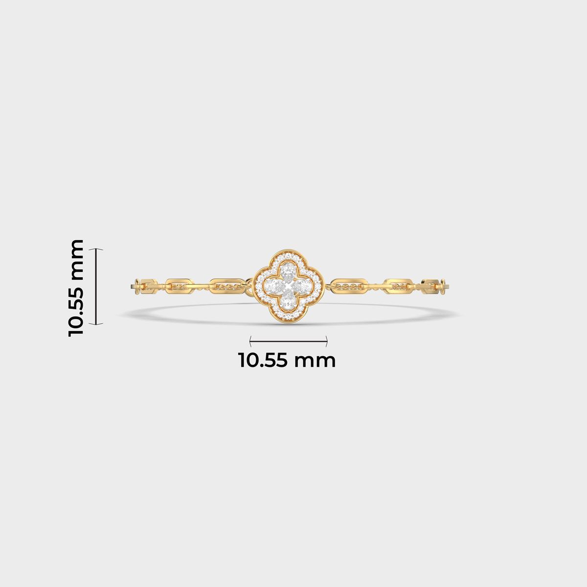Clover Chain Linked Diamond Bracelet
