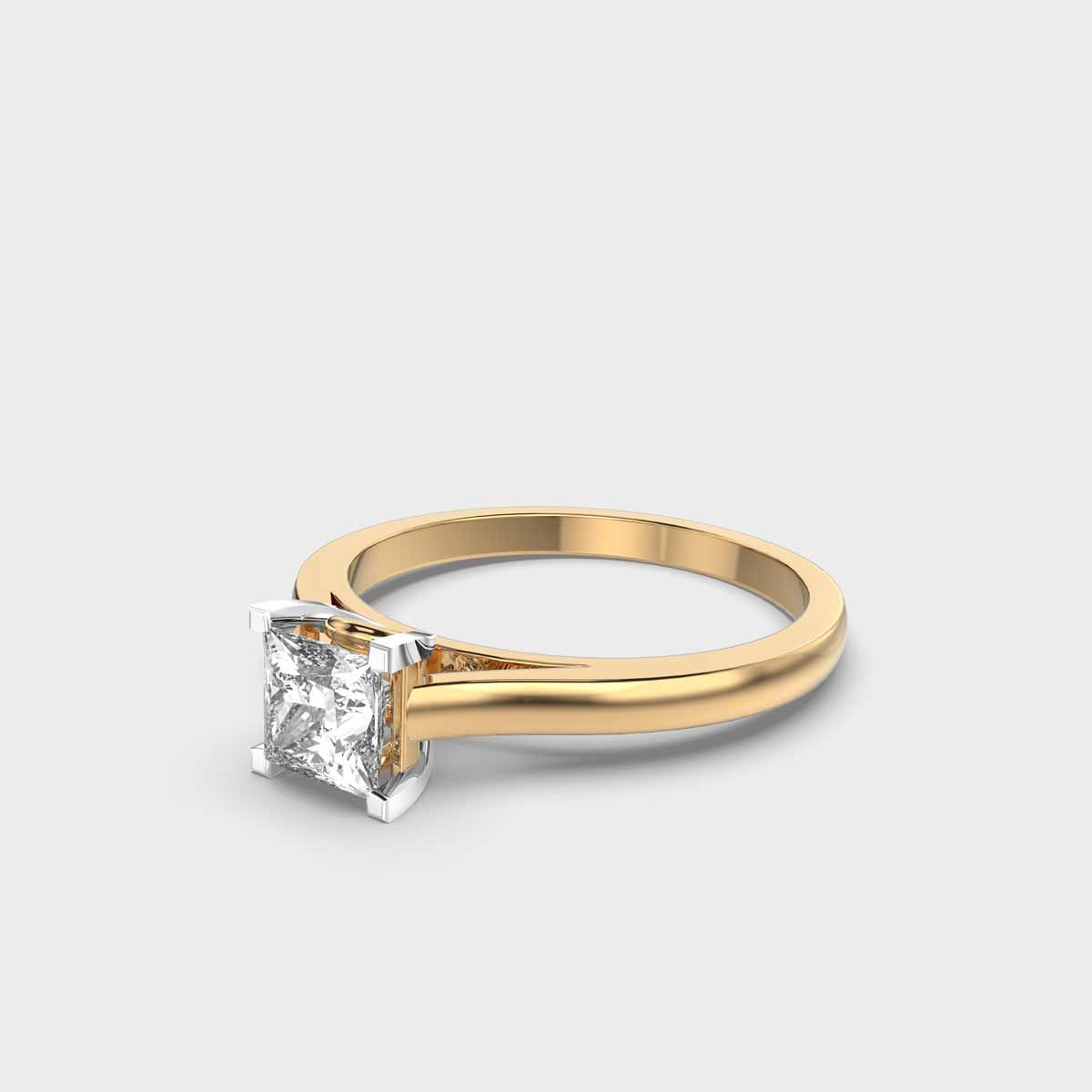 Princess Cut Solitaire Diamond Ring - View 2
