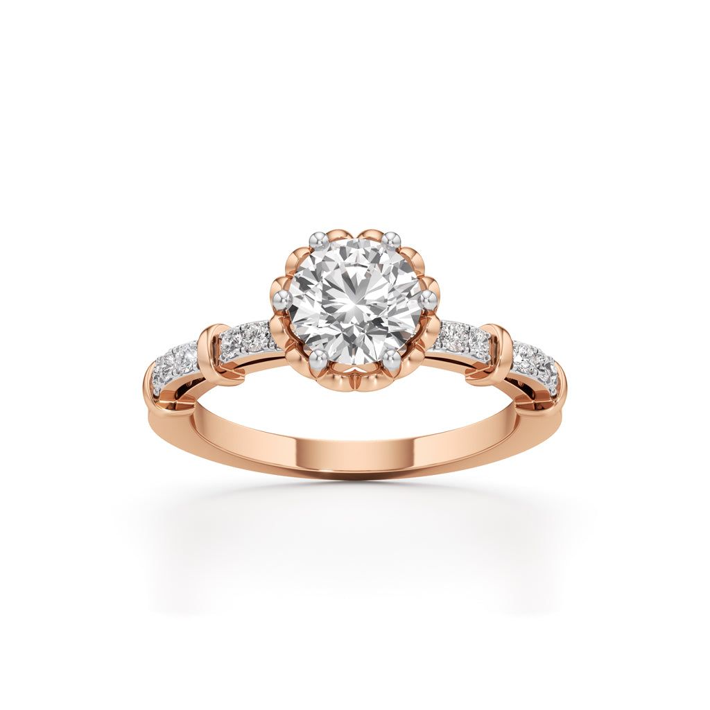 Aurora Crown Solitaire Ring