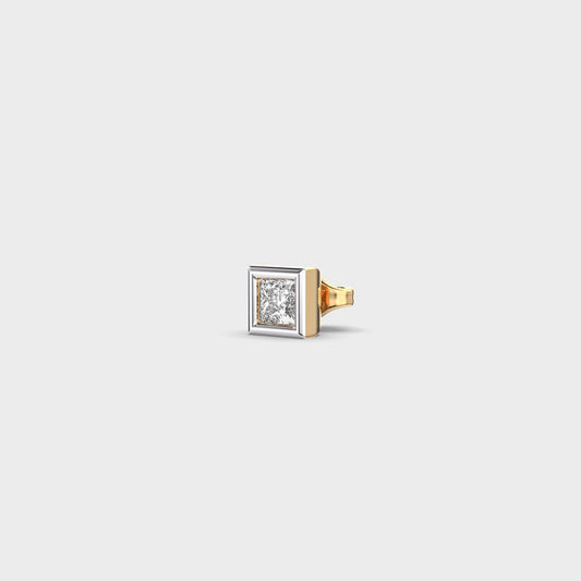 Shimmering Squared Princess Cut Diamond Stud For Men