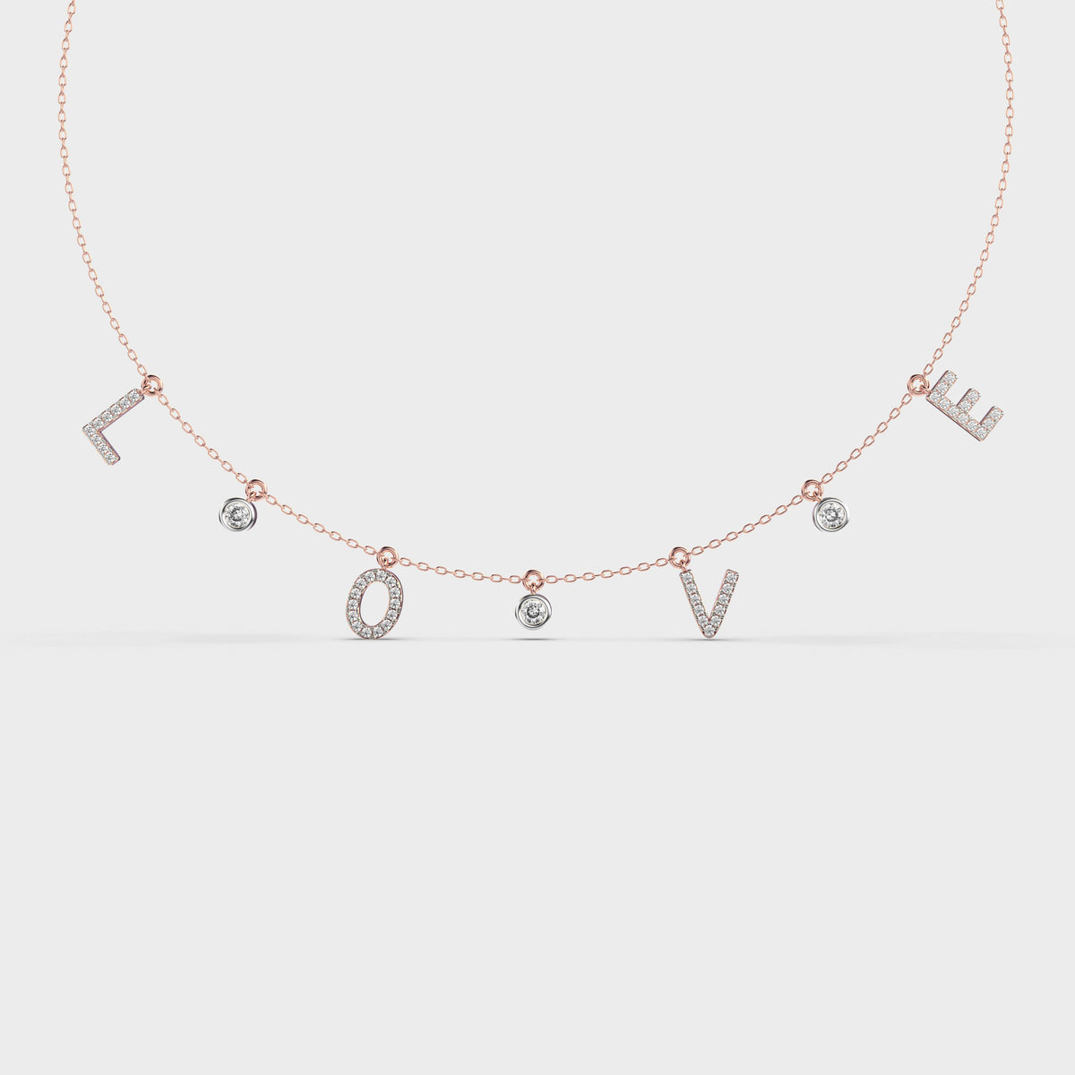 Love Lettered Diamond Necklace