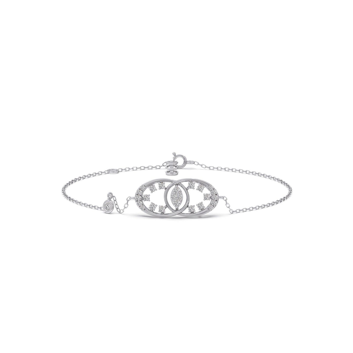 Twin Ellipse Inter Looped Diamond Bracelet