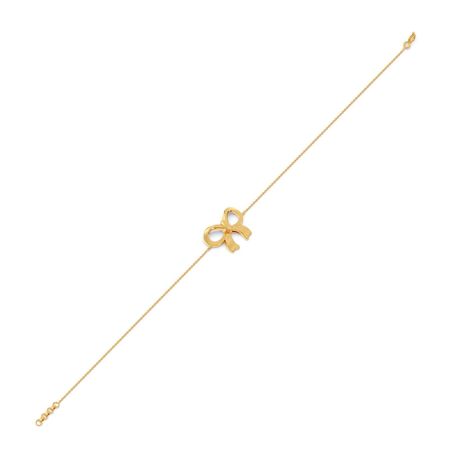 Velvet Ribbon Plain Gold Chain Bracelet