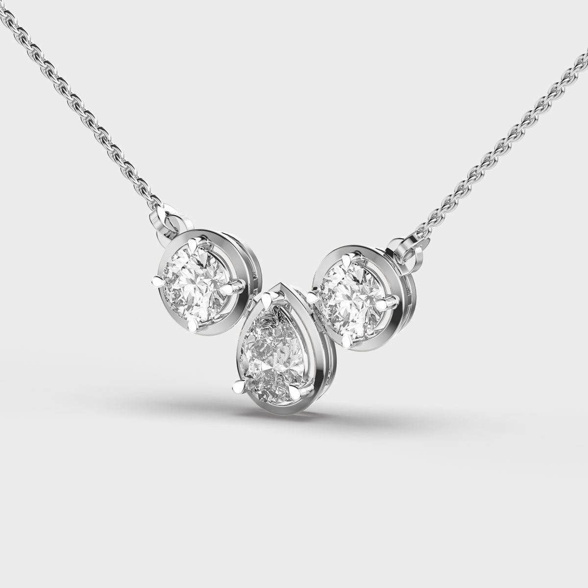 Beauty of Three Diamond Necklace