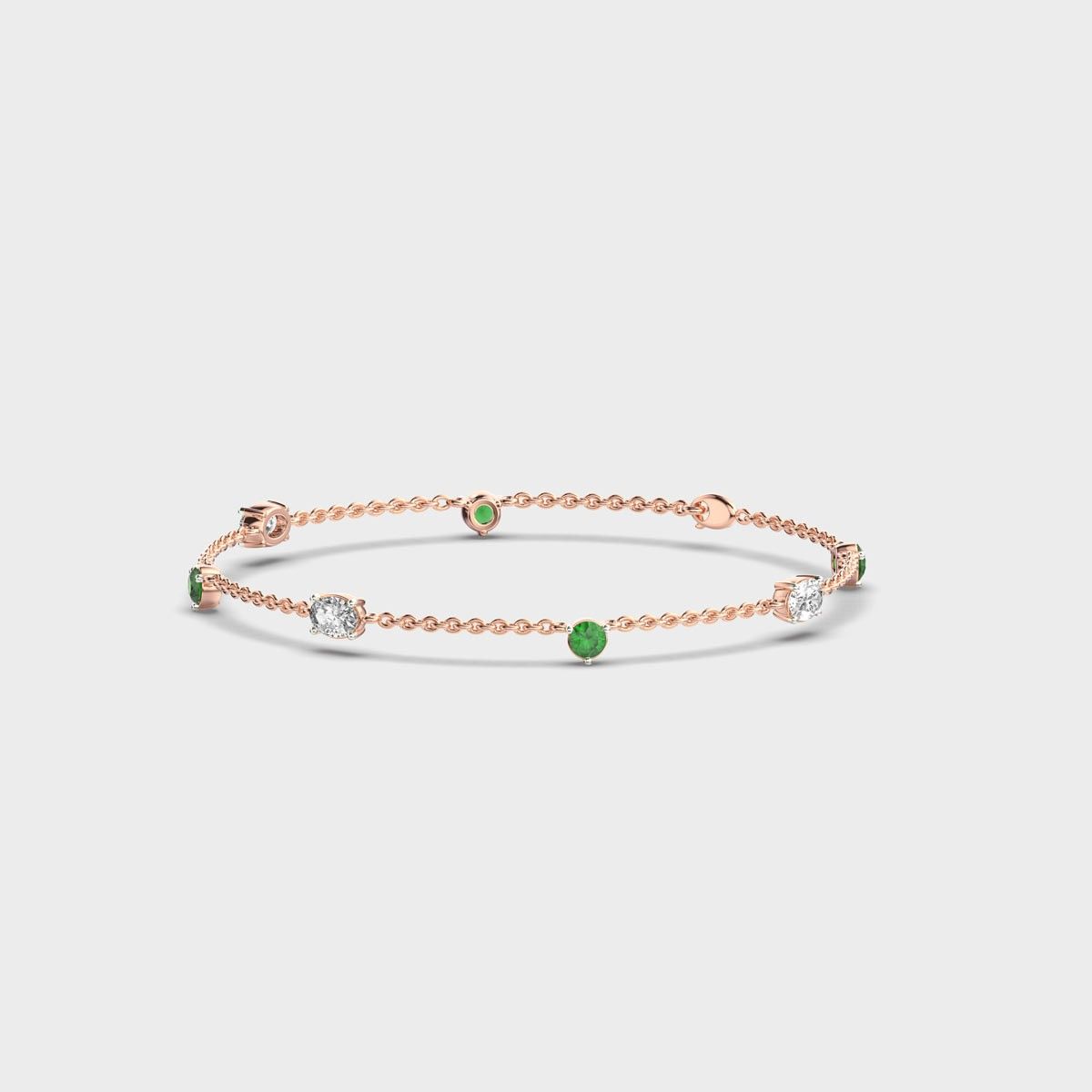 Minimal Artemis Green Dot Stone Diamond Bracelet