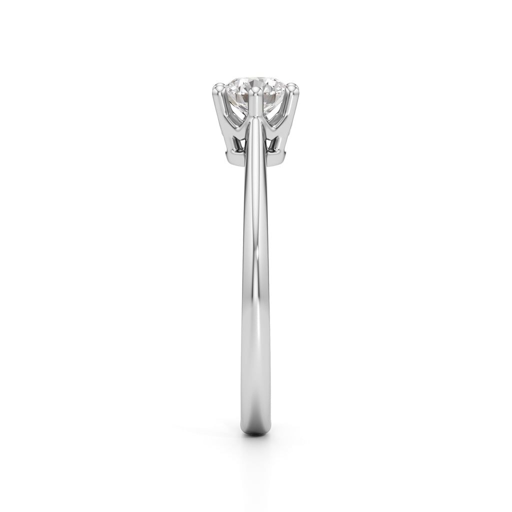 Crystellea 0.50Ct Six Prong Round Cut Solitaire Ring