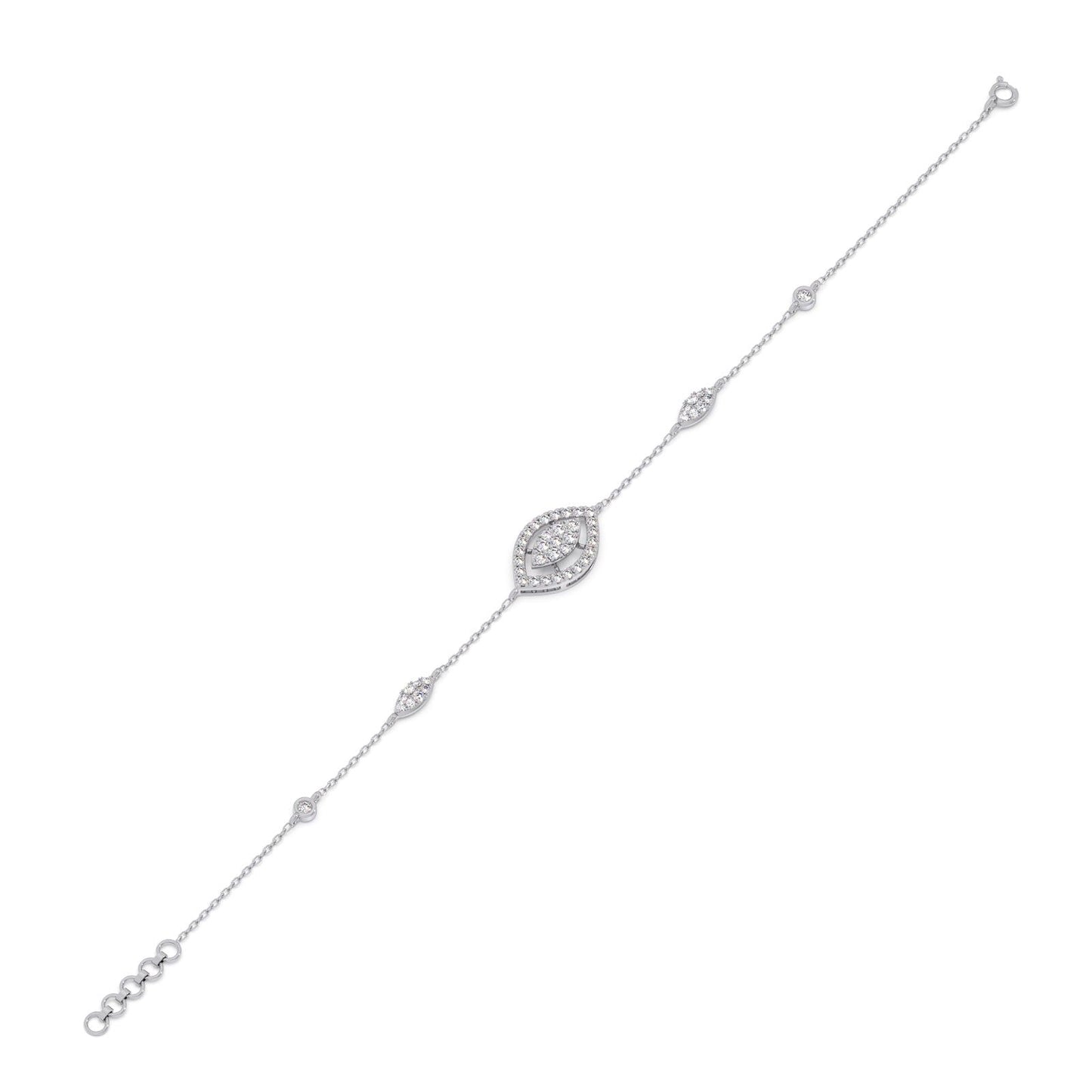 Marquise Eye Round diamond Bracelet