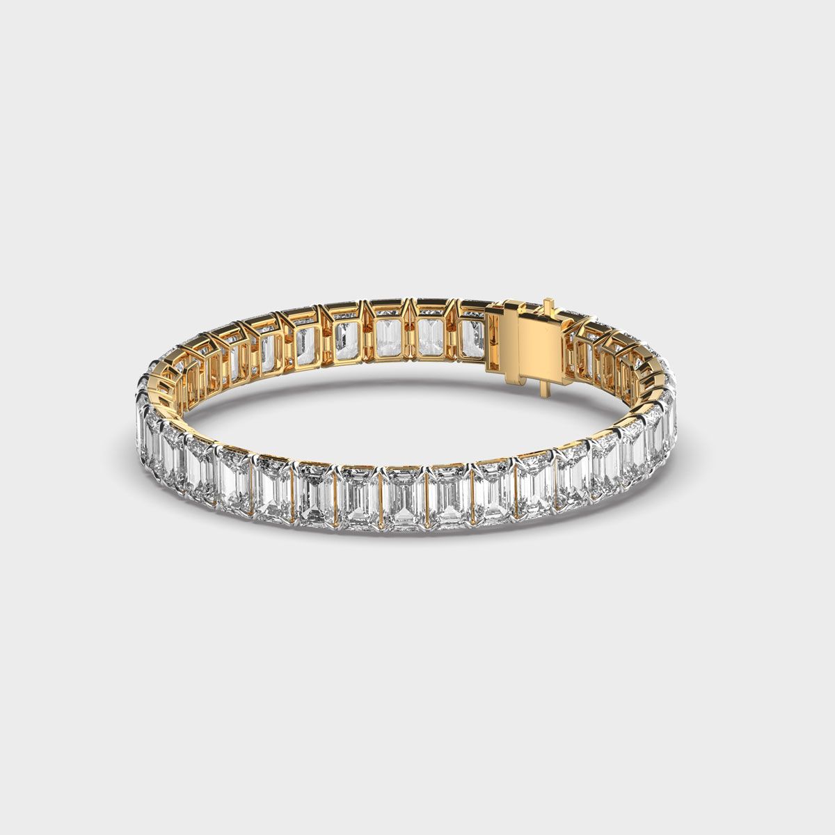 Art Deco Emerald Shaped Diamond Bracelet