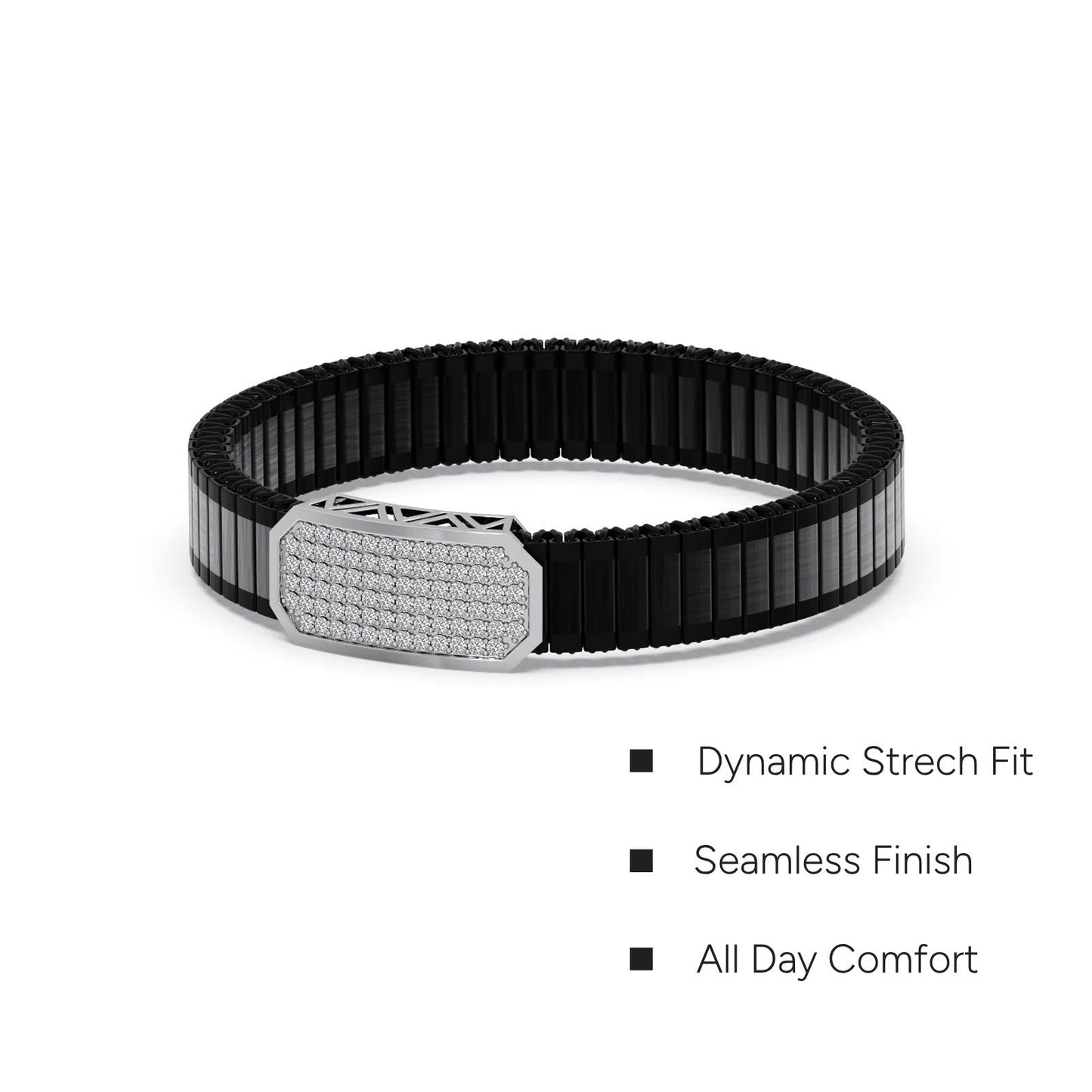 Vertex Shield Pave Diamond Men's Bracelet