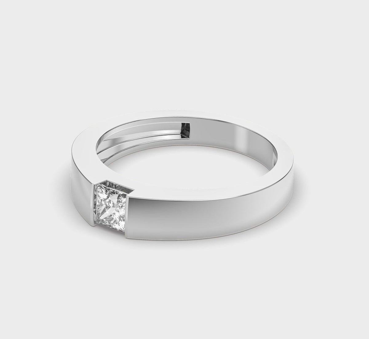 Embellished Princess Cut Diamond Band Ring - View 7