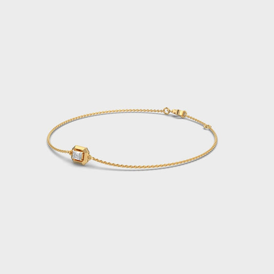 Bezel Emerald Diamond Bracelet