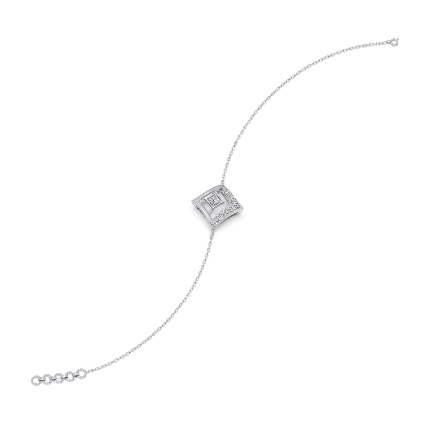 Rhombus Sparkle Diamond Chain Bracelet