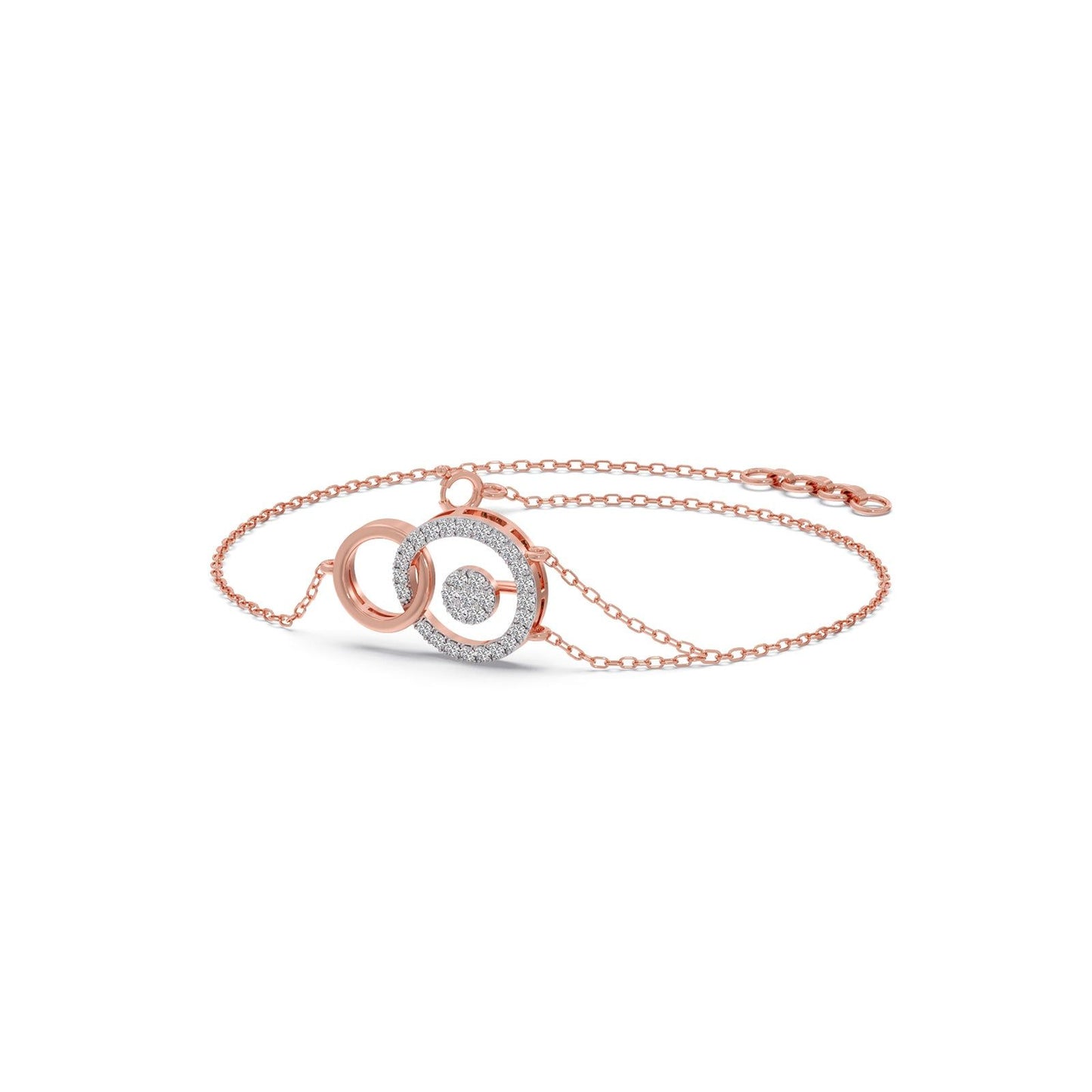 Geo Linked Round Diamond Bracelet