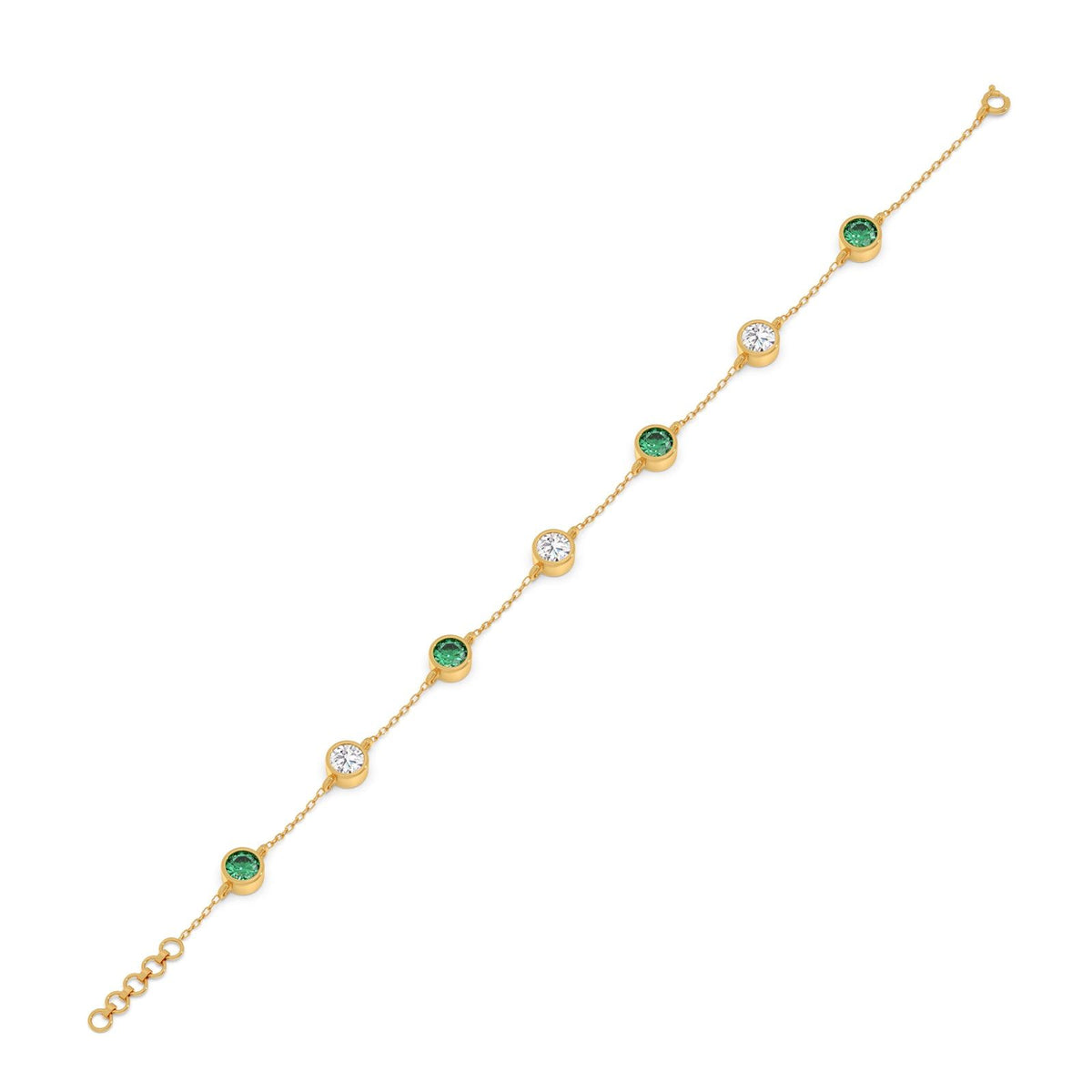 TetraGem Trio Solitaire Chain Bracelet