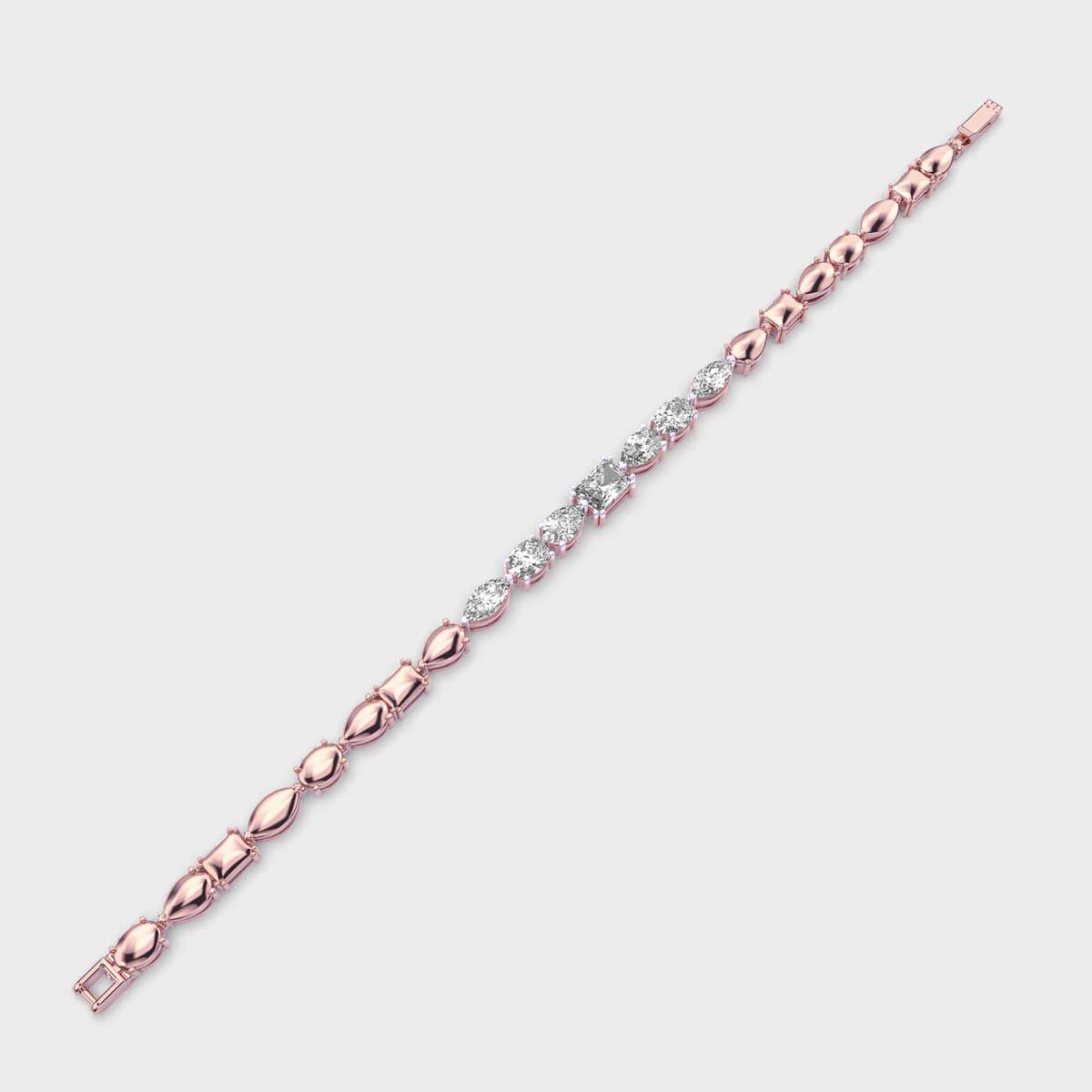 Multishape Half Tennis Diamond Bracelet