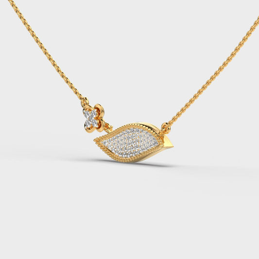 Linear Curve Diamond Cluster Necklace