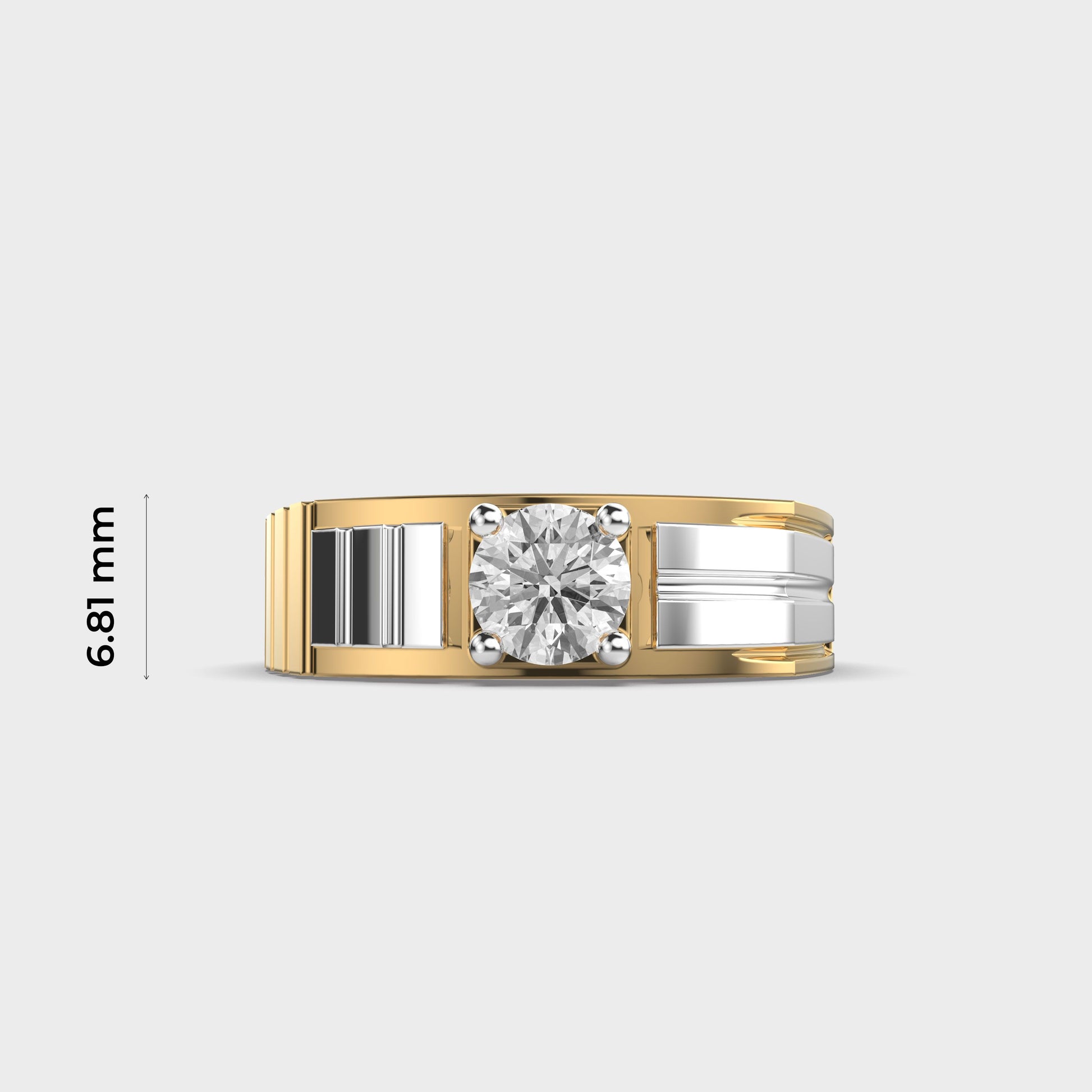 Dual Tone Ironclad Diamond Band For Men - View 5