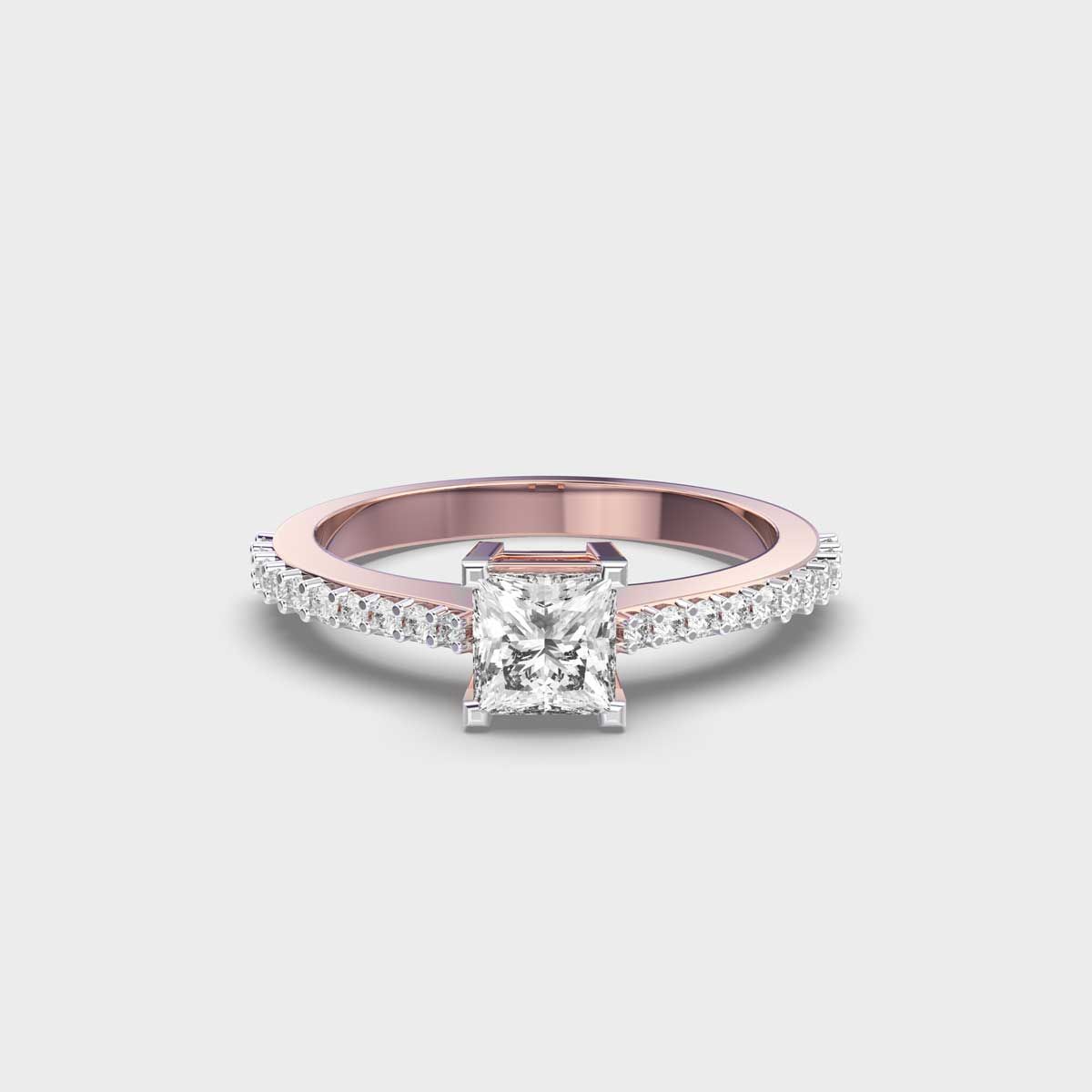 Princess Cut Diamond Pave Band Ring - View 7