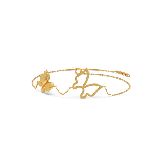 Butterfly Plain Gold Chain Bracelet