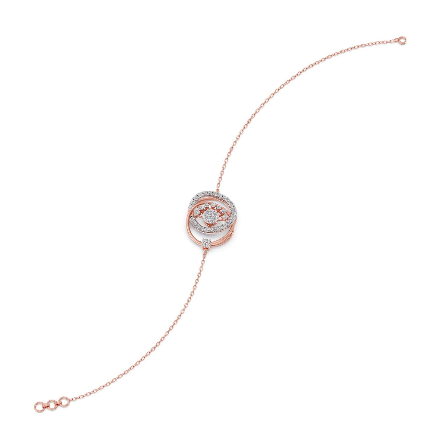 Twin Circle Inter Looped Diamond Bracelet