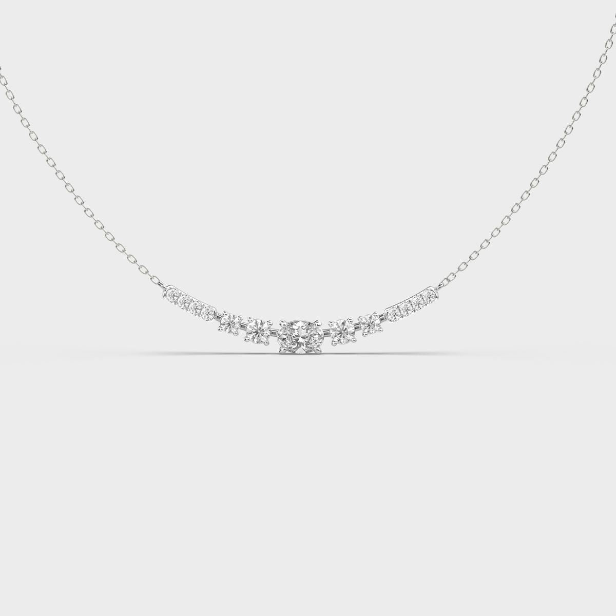Cascade Curve Diamond Necklace