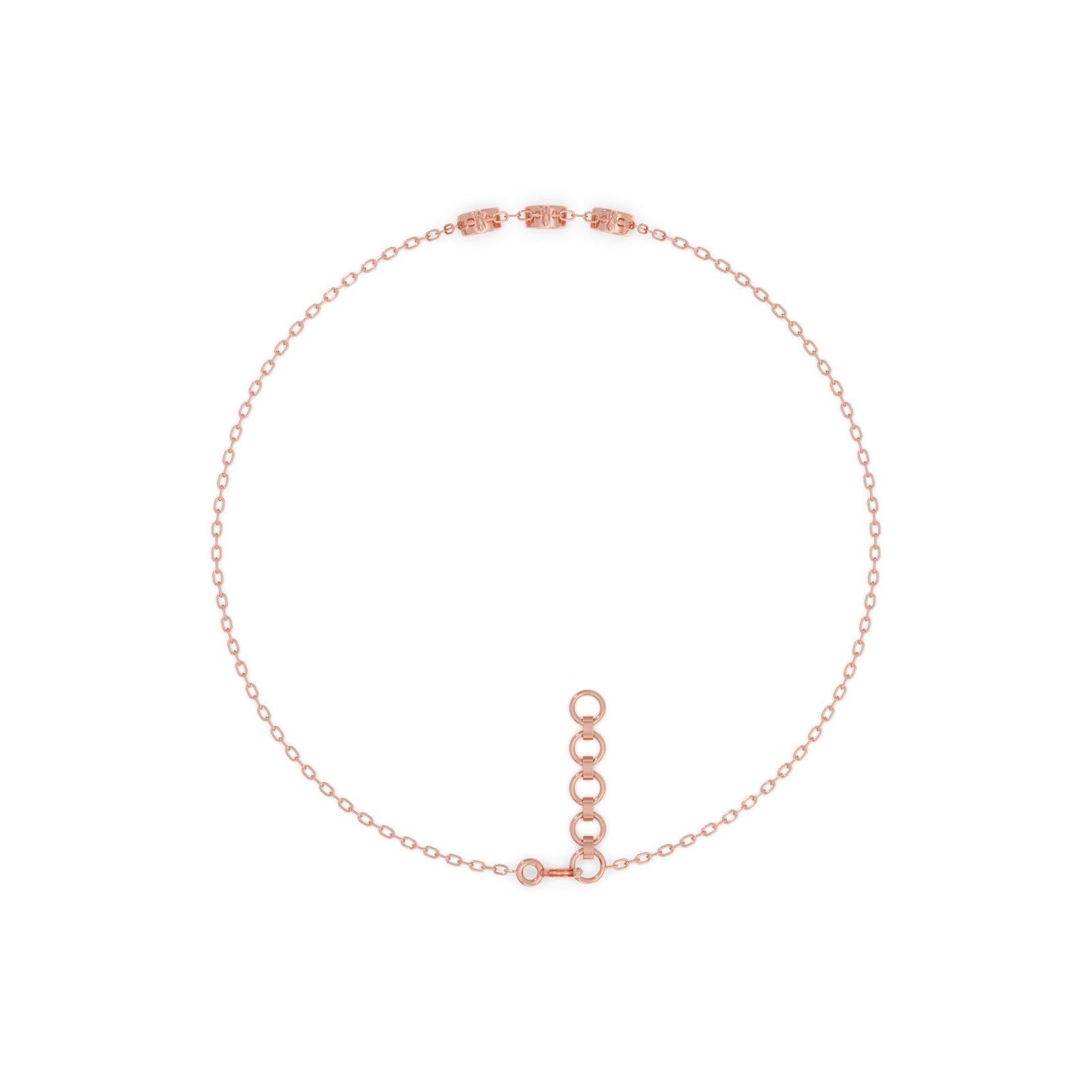 Trinity Bezel Chain Bracelet
