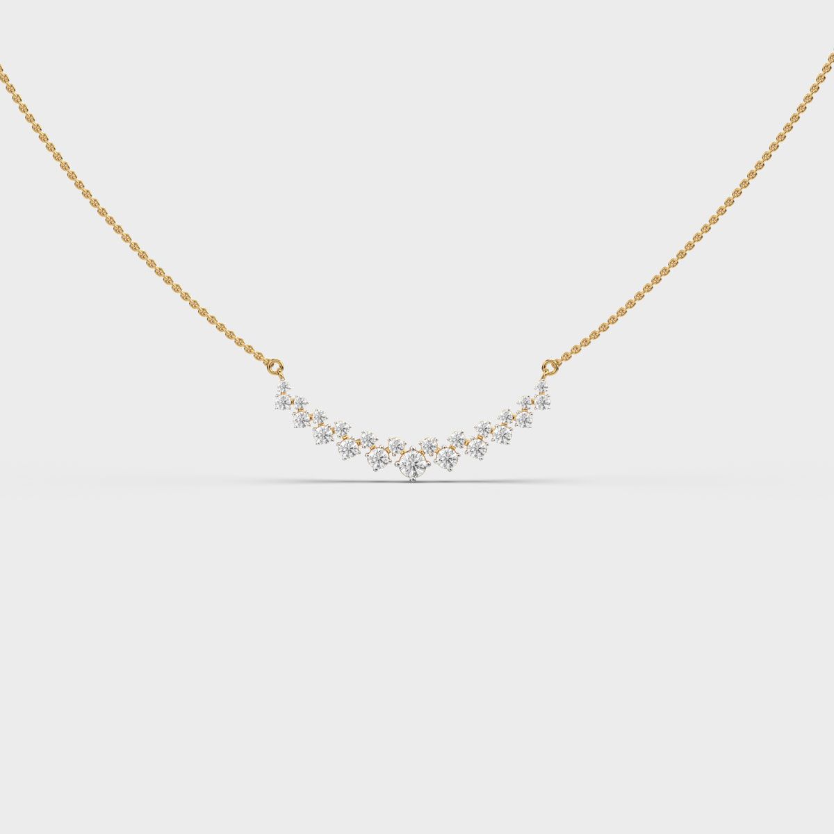 Scattered Curve Diamond Necklace
